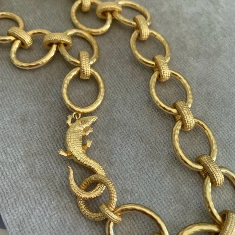 JULIE VOS  • RARE Alligator Link Statement Necklace